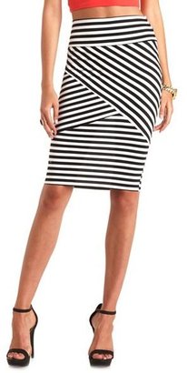 Charlotte Russe Striped Bodycon Midi Skirt