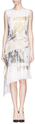 Reed Krakoff Foil print silk crepe asymmetric dress