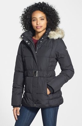 Laundry by Design Faux Fur Trim Belted Puffer Jacket (Online Only)