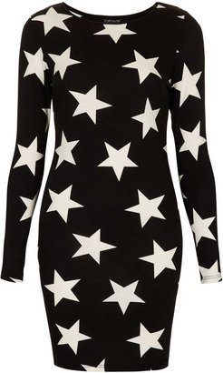 Topshop Star Print Bodycon Dress