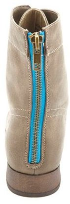 Charlotte Russe Colored Zipper Lace-Up Combat Boots