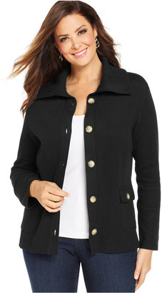 Karen Scott Plus Size Button-Front Jacket