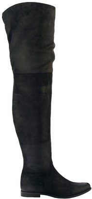 ASOS KEEP IT UP Leather Thigh High Boots - Black