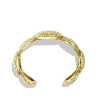 David Yurman Cable Coil Cuff with Diamonds in Gold