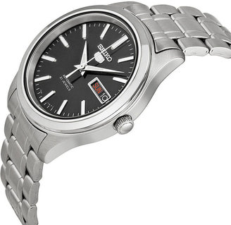 Seiko Black Dial Stainless Steel Mens Watch SNKM47