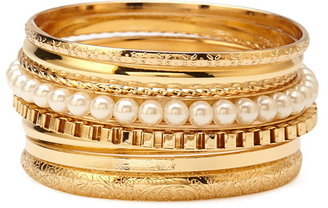 Forever 21 Faux Pearl Bangle Set
