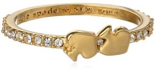 Kate Spade Signature Spade" Gold-Tone and Crystal Ring, Size 5