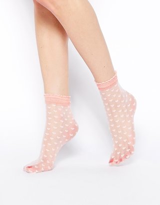 ASOS Socks With Sheer Heart Design