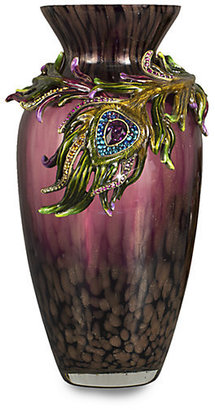 Jay Strongwater Alina Peacock Feather Vase