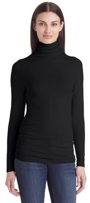 Lilla P Women's Brushed Long Sleeve Ruched Funnel Neck