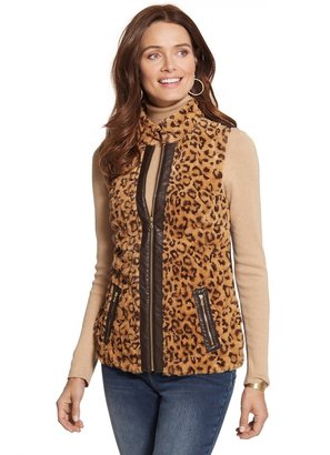 Chico's Faux-Fur Leopard Vest