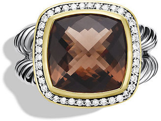 David Yurman Albion Ring with Champagne Citrine and Diamonds with Gold