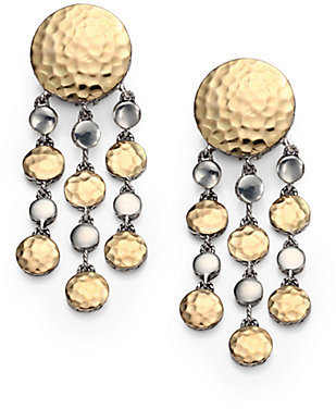John Hardy Palu 18K Yellow Gold & Sterling Silver Dot Chandelier Earrings