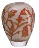 Kosta Boda Floating Flowers 5-7/8-Inch Vase, Small Red