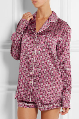 Olivia von Halle Alba Natalia printed silk-satin pajama set