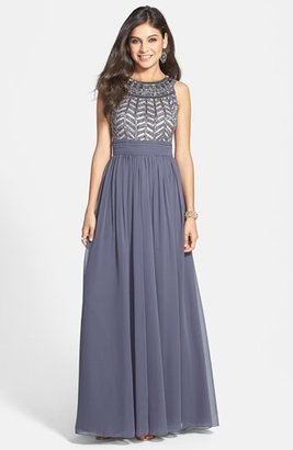 JS Collections Women's Embellished Chiffon Gown