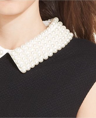 Betsey Johnson Cap-Sleeve Pearl-Collar Dress