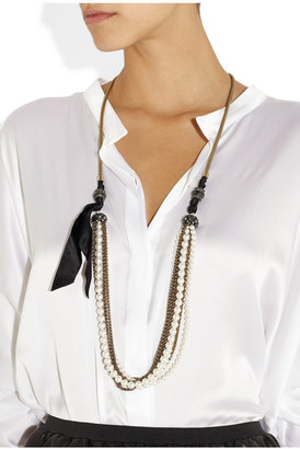Lanvin Multistrand Swarovski Pearl and crystal necklace