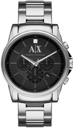 Armani Exchange A|X Men's Chronograph Diamond Accent Stainless Steel Bracelet Watch 45mm AX2504