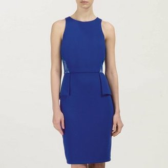 Ariella London Cobalt Blue Poppy Ponte and Lace Peplum Short Dress