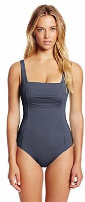 Calvin Klein Women's Solid Pleated Maillot One Piece Swimsuit