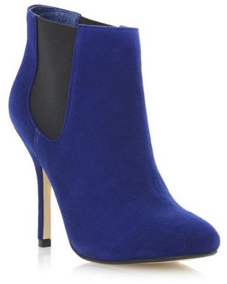 Dune Ladies Neesh Womens Blue Suede Stiletto Heel Chelsea Ankle Boots Size 3-8