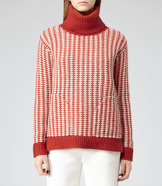 Reiss Amie TEXTURED TWO-TONE JUMPER