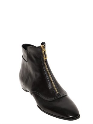 Tod's 20mm Zipped Shiny Leather Ankle Boots