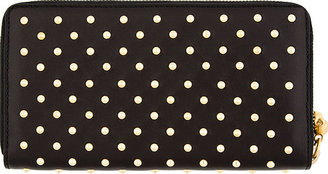 Alexander McQueen Black Studded Leather Continental Wallet