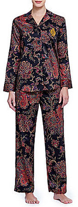 Lauren Ralph Lauren Sateen Notch-Collar Pajamas