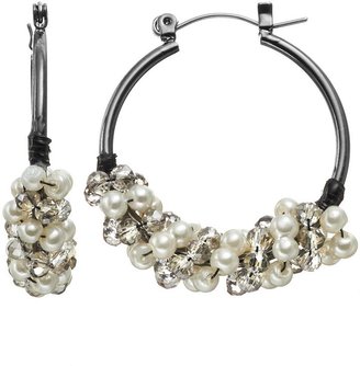 Vera Wang Simply vera bead hoop earrings