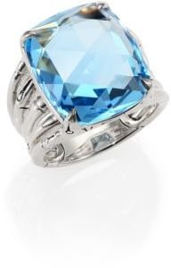 John Hardy Bamboo Sky Blue Topaz & Sterling Silver Octagon Five-Row Ring