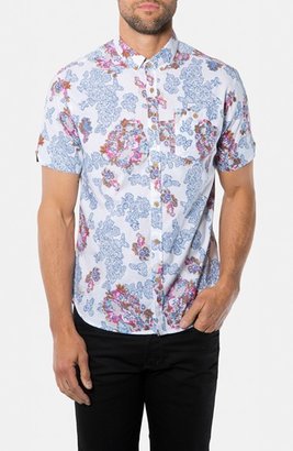 7 Diamonds 'Locals Only' Trim Fit Short Sleeve Floral Print Woven Shirt