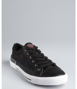 Original Penguin black leather and mesh 'Quest' sneakers