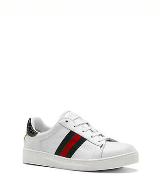 Gucci Kid's Lace Leather Lace-Up Sneakers