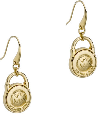 Michael Kors Lock Earrings, Golden