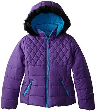 YMI Jeanswear Big Girls'  Winter Mixed Quilted Jacket Bubble with Hood