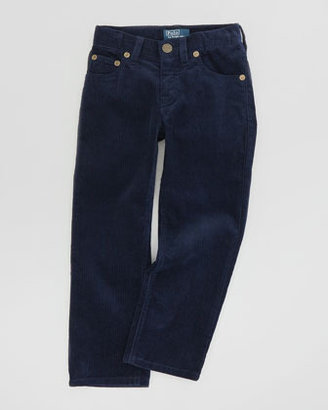 Ralph Lauren Childrenswear Fine-Wale 5-Pocket Corduroy Pants, New Port Navy, Sizes 2-3