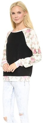 Wildfox Couture Black Rose Sleeves Sweatshirt