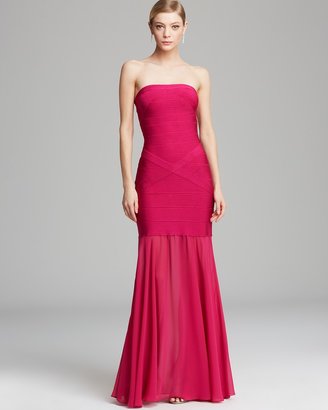 Boutique Gown - Strapless Power Knit with Illusion Skirt