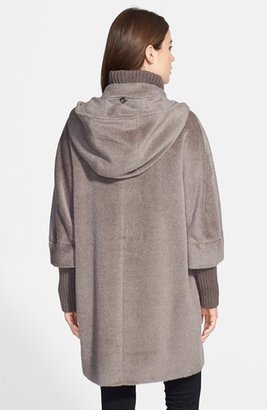 Cinzia Rocca Knit Trim Wool Duffle Coat
