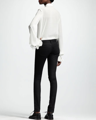 Saint Laurent Skinny Low-Waist Jeans, Black