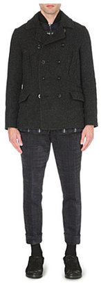Sacai Plaid-insert wool-blend jacket - for Men