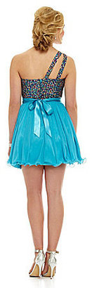 Sequin Hearts One-Shoulder Sequin Party Dress