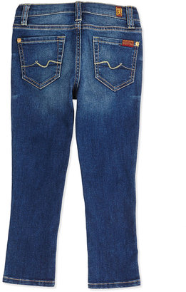 7 For All Mankind Slim Cropped Girls' Jeans, Blue Shadow, 2T-4