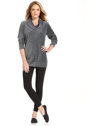 Style&Co. Sport Cowl-Neck Velour Pullover