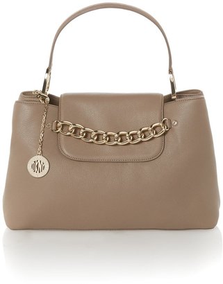 DKNY Chelsea brown large tote bag with chain detail