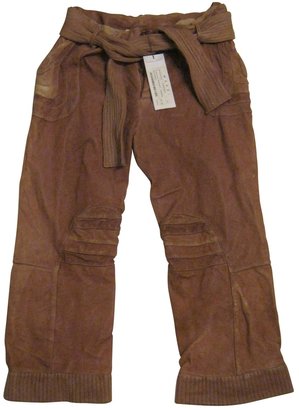 Marni Beige Leather Trousers
