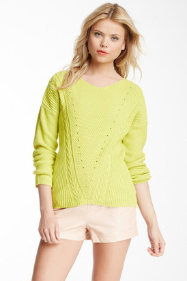 Romeo & Juliet Couture Mixed Stitch Long Sleeve Sweater