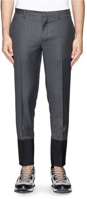 Lanvin Contrast cuff houndstooth pants
